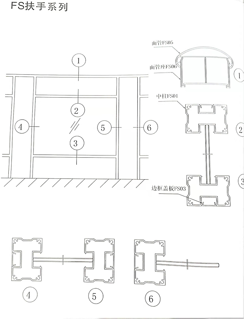 FS系列扶手铝型材图纸